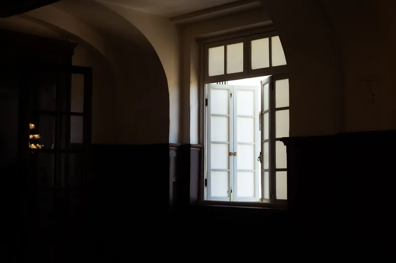 A bay window reveal measured for a seat