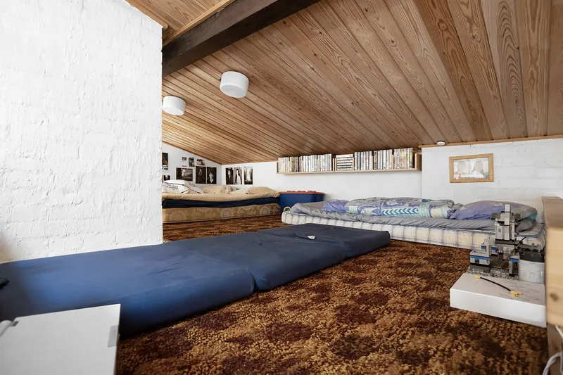 Storage built into a dormer knee wall