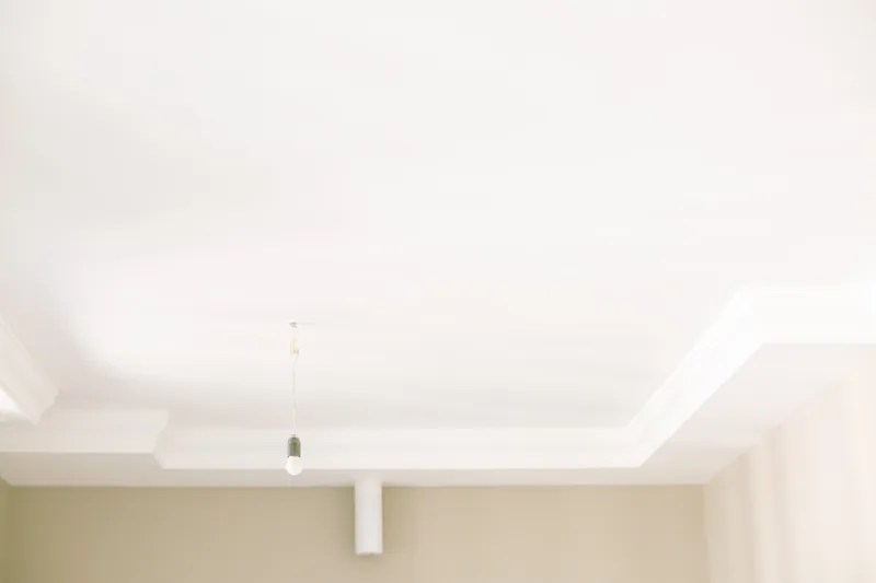 A crown molding return at the end of a run