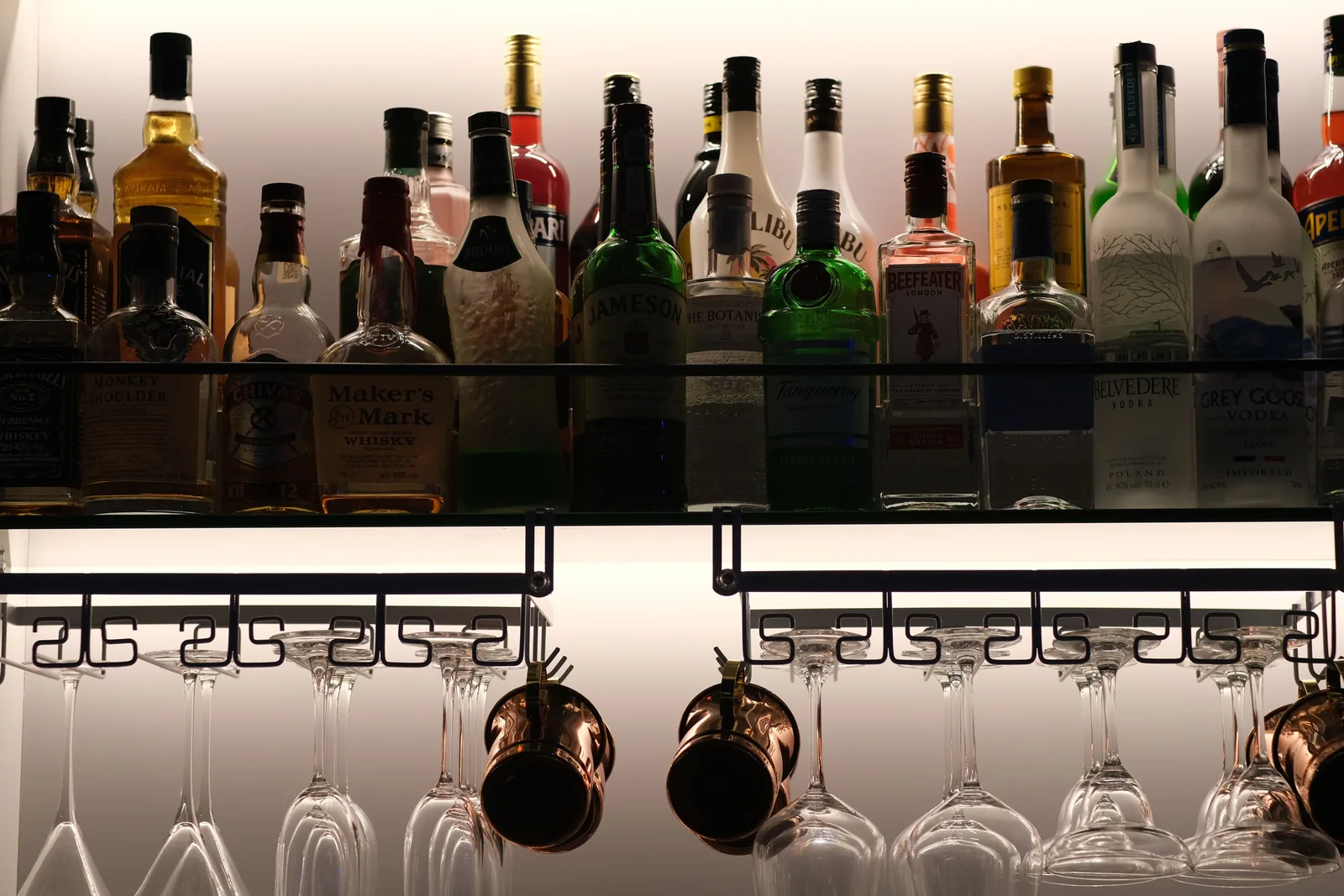 Bourbon Display Cabinetry built and installed in a Cincinnati home
