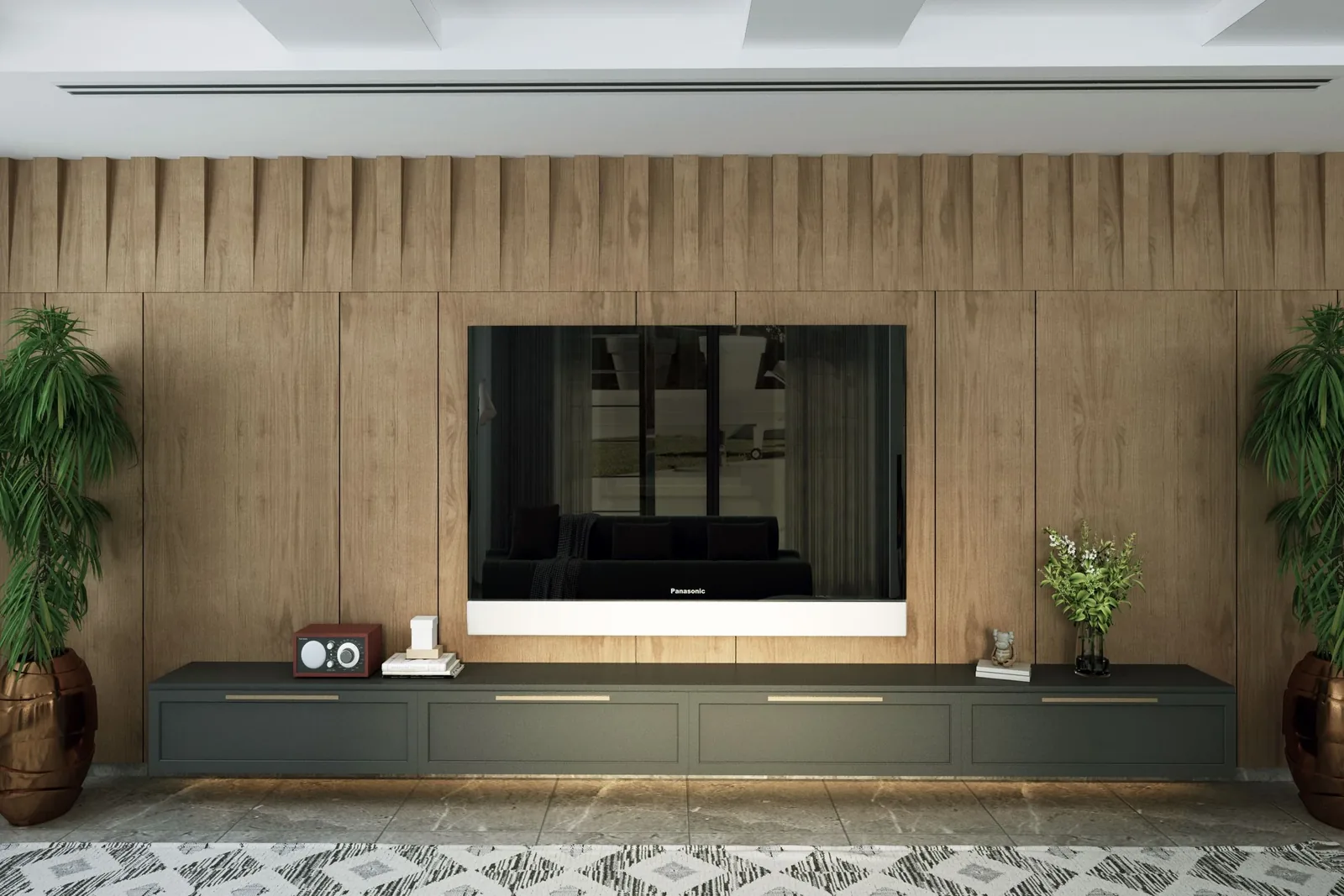 Media Walls & Entertainment Centers built and installed in a Cincinnati home