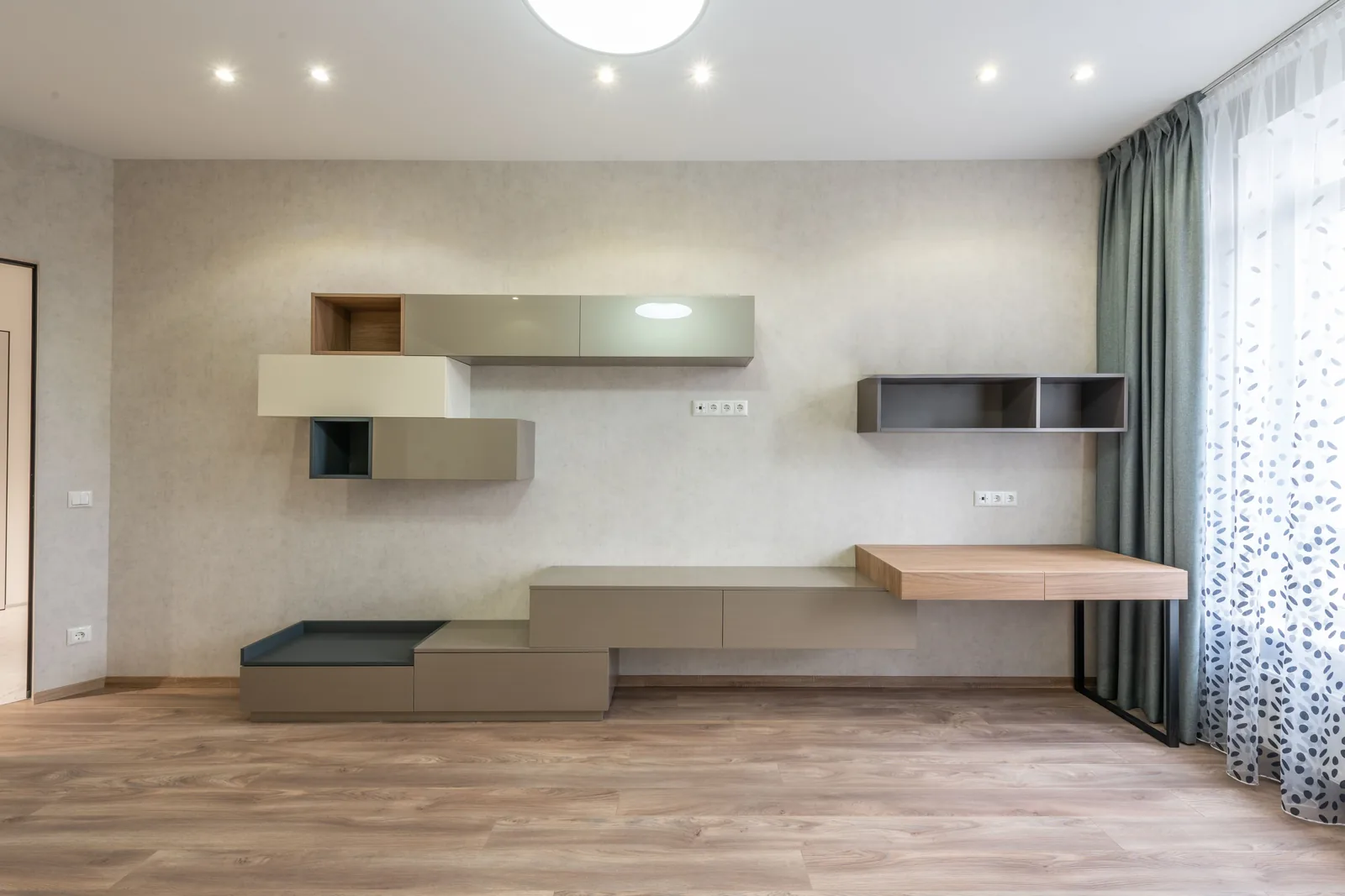 Living Room Storage & Wall Units built and installed in a Cincinnati home